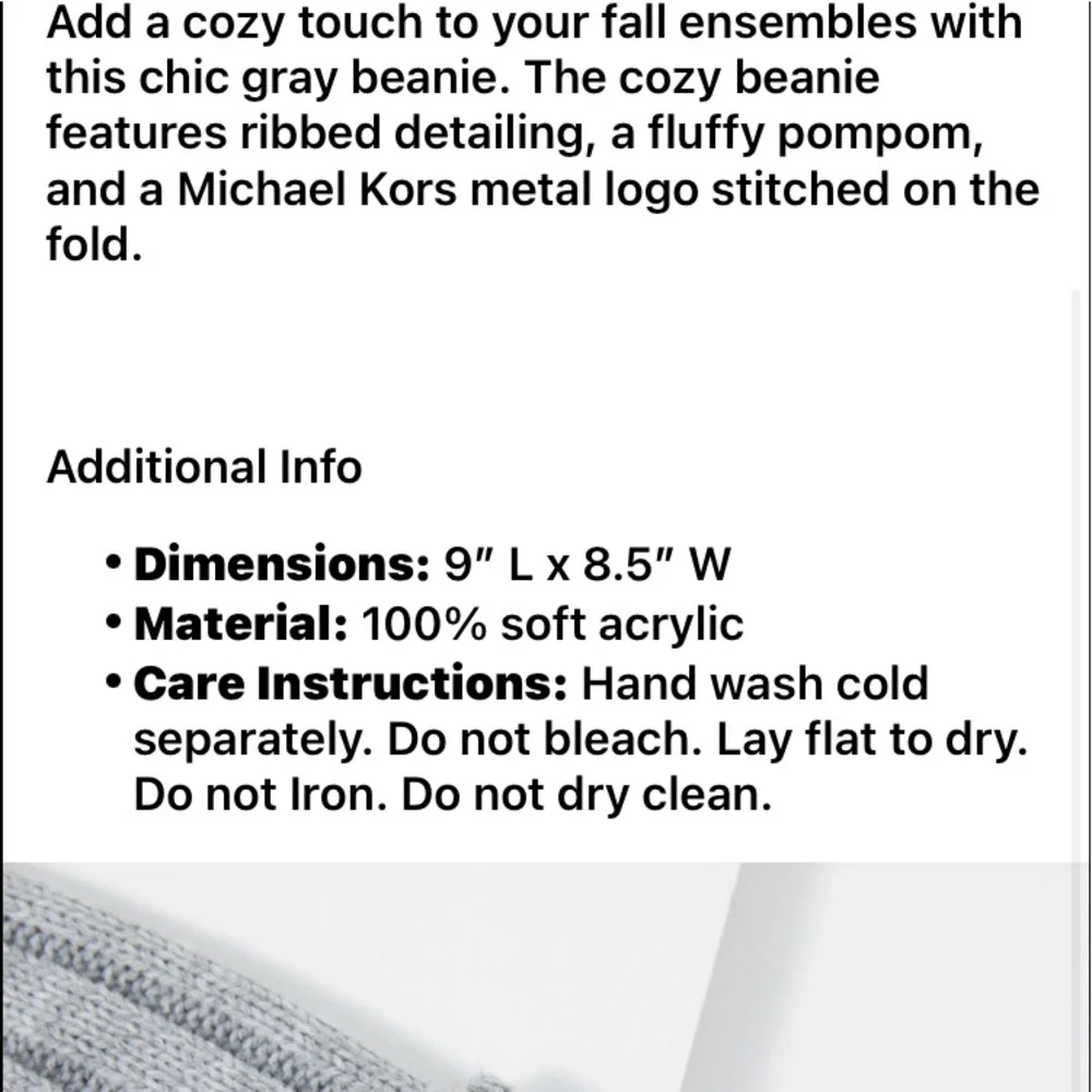 NEW Michael Kors Beanie with Pom - Picture 2 of 4